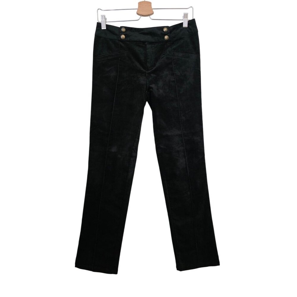 Nanette Lepore Black Velvet High-Rise Sailor Stretch Pants Women's Size 6 - MUSA